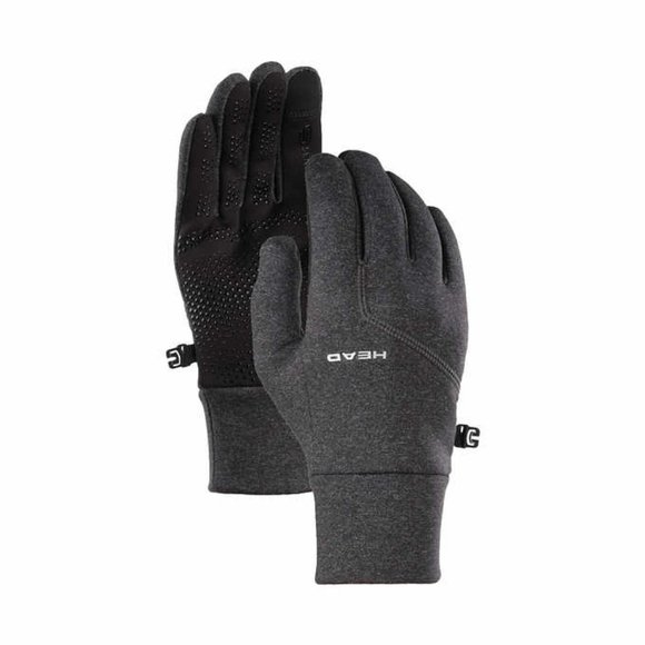 New! HEAD Men's Ultra-fit Touchscreen Gray Running Gloves Stretch Select Size M! - Picture 3 of 6